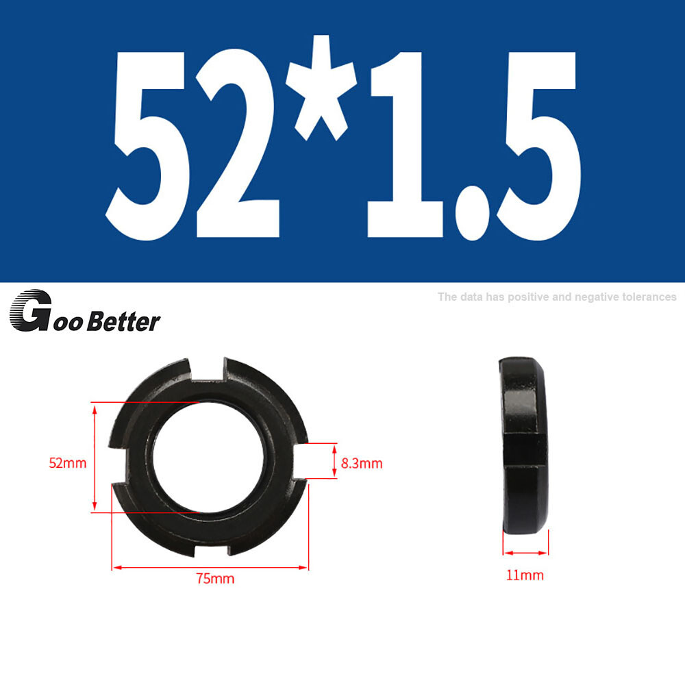 M10M60 Black Zinc Round Slotted Lock Nuts Bearing Locknut Retaining