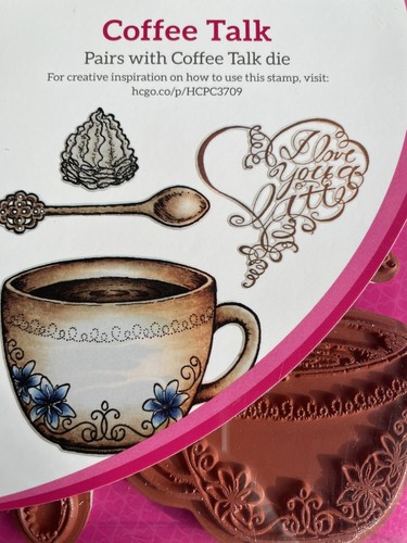 HTF New Open Heartfelt Creations COFFEE TALK Cling Rubber Stamps HCPC-3709 - Picture 3 of 5