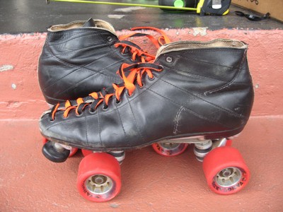 VINTAGE RIEDELL USA ROLLER SKATES SPEED SKATES MEN'S BLACK 11, VANGUARD