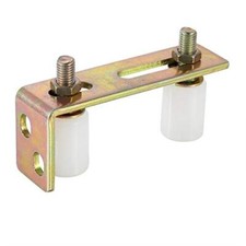 Slide Gate Guide Roller with L Post Bracket, Adjustable Dual Nylon Rollers