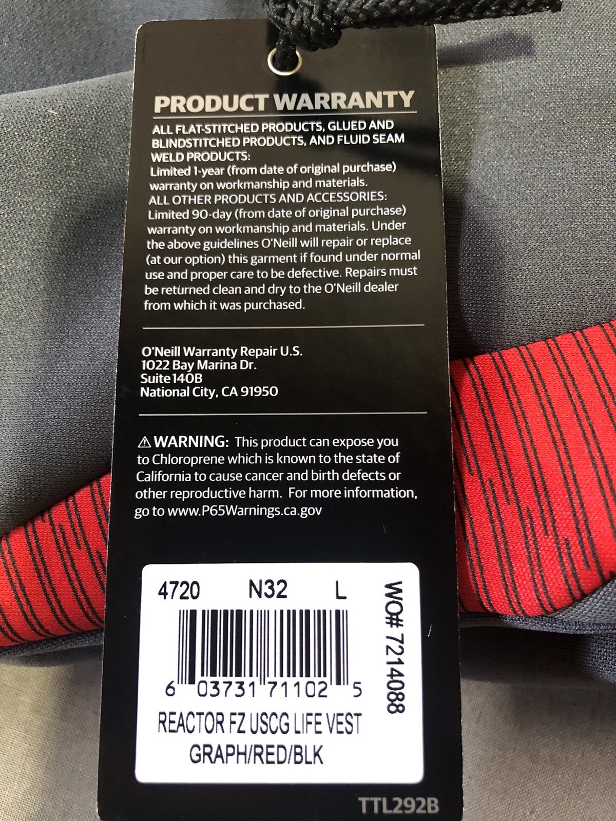 O'Neill Men's Reactor USCG Life Vest eBay