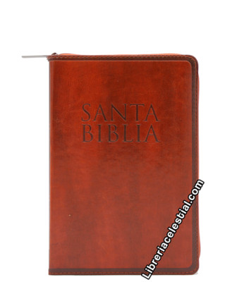 BIBLIA LETRA GRANDETAMAÑO MANUAL INDICE, CIERRE SEMI PIEL COLOR CAFE / ESTAMPADA