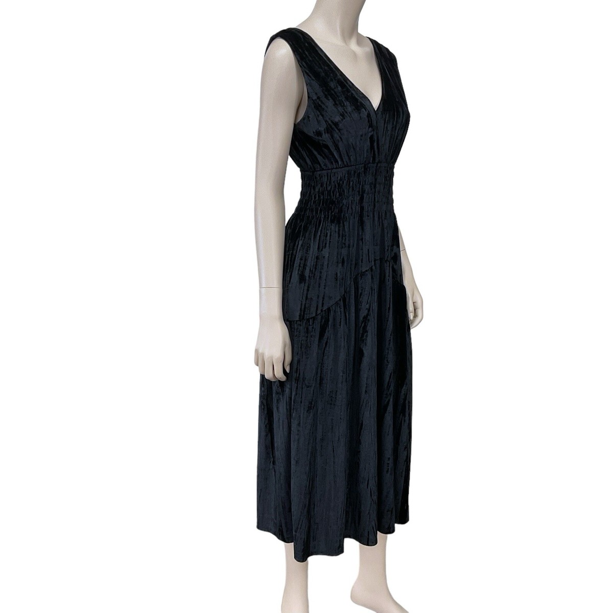 Grade & Gather Dress Women Small Black Crushed Velvet Grade & Gather Dress Women Small Black Crushed Velvet