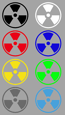 Aufkleber Sticker Radioaktiv Radioactive nuklear Atom Auto Motorrad Laptop PS4
