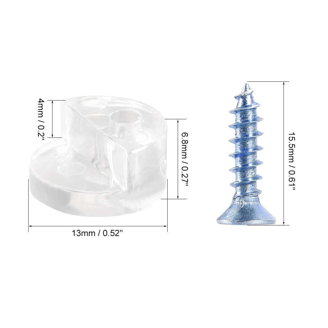 20 Set Spiegelhalter-Clips Transparent – Kunststoff, Für Glas Bis 0,6 Cm, Inkl. Schrauben, Einfach Zu Montieren