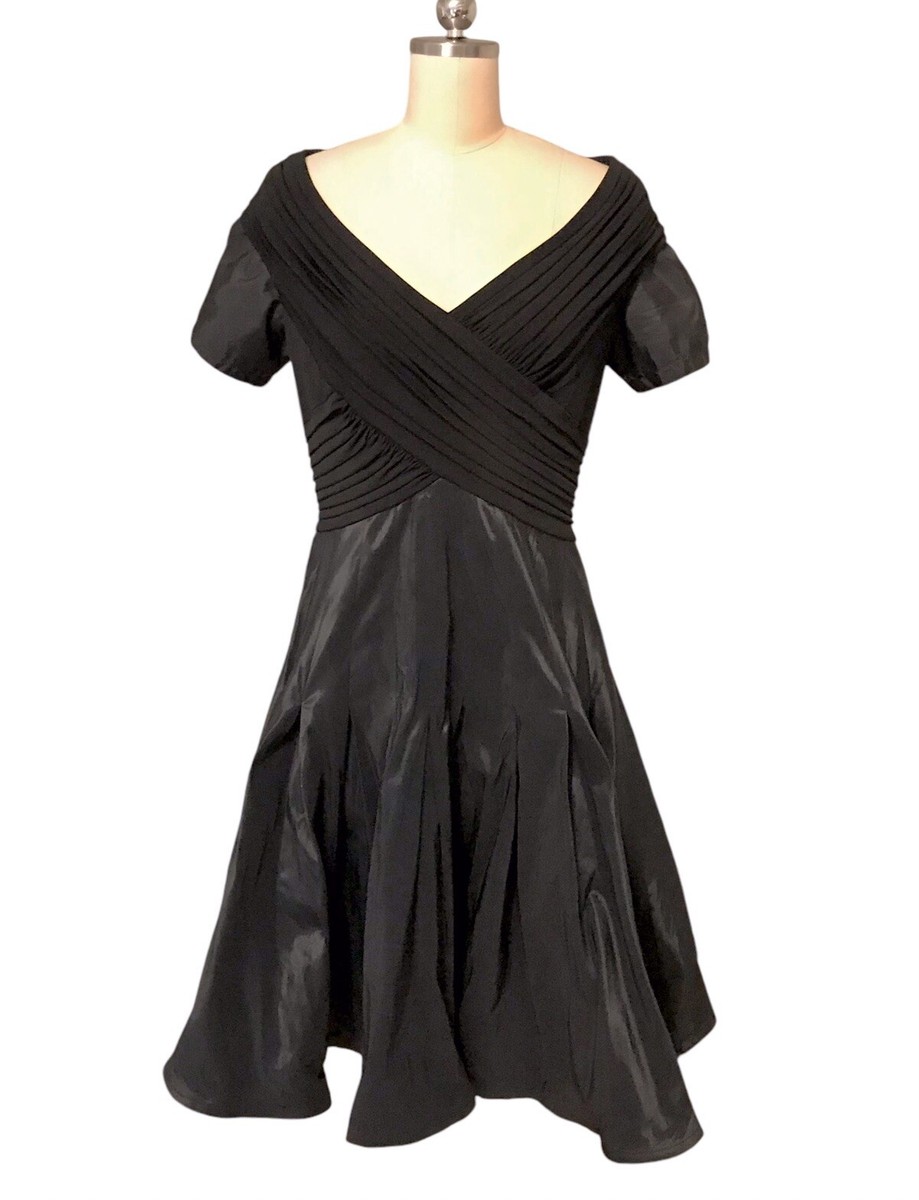 Tadashi Shoji Taffeta Fit & Flare Cocktail Dress Black Cap Sleeve Women's Sz 12 | eBay Tadashi Shoji Taffeta Fit & Flare Cocktail Dress Black Cap Sleeve Women's Sz 12 | eBay