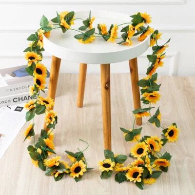 2.3m Künstliche Sonnenblumen Girlande Hänged Blumengirlande Kunstblumen Sommer - Bild 1 von 3