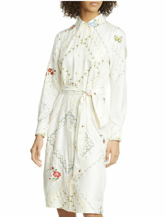 NWT Tory Burch Womens Dress Size 6 Afternoon Tea Printed Shirtdress $598 |  eBay