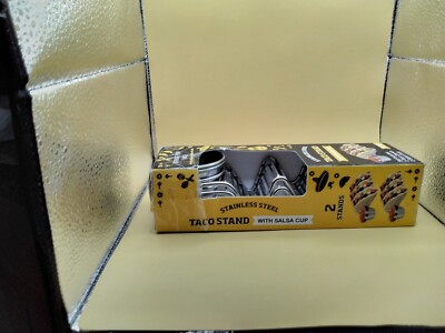 Taco Stand Stainless Steel With Salsa Cups New In Box