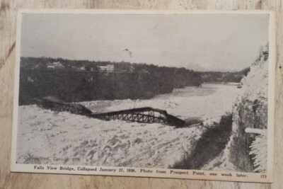 1938 Honeymoon Bridge (Niagara Falls) Destroyed by Ice Flow PC Canada