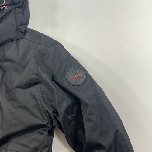 Hawke & Co Parka Coat Mens Small Black Bibbed Removable Hood $195 - Picture 5 of 13