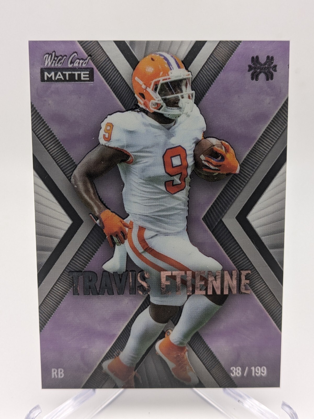 💥 Travis Etienne Rookie 2021 Wild Card Matte X-Plode #MXP-4 Purple #38/199