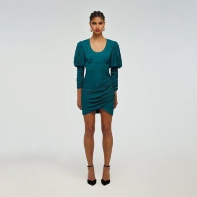 self portrait green mini dress self-portrait - Khaki Twill Mini dress main image 0