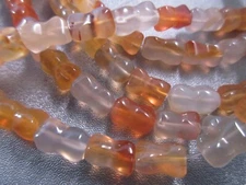 Carnelian Twisted Tube Beads 37pcs