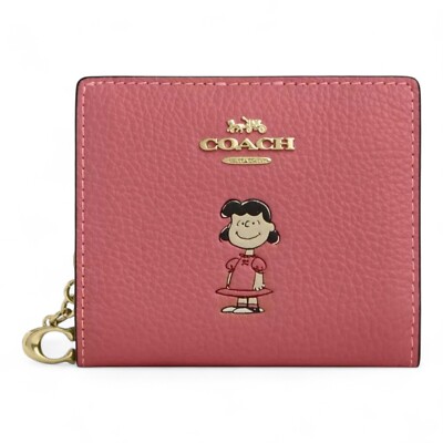 Peanuts x Coach Snap Wallet Lucy CBN89 IMBCV Bright Coral Multi | eBay