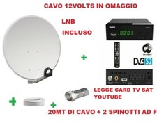 KYT PARABOLA 80CM +LNB+DECODER WIFI TV SAT EDISION 12V  + CAVO SAT + CAVO HDMI