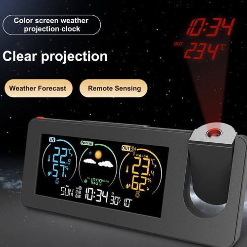 180° LED Rotating Projection Alarm Clock Weather Forecast Temperature and Humid - Picture 6 of 17