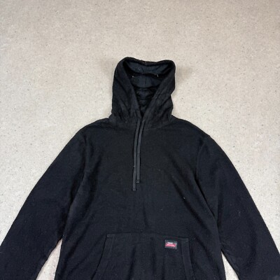 Dickies Sherpa Hoodie Medium Black Fleece Lined Embroidered