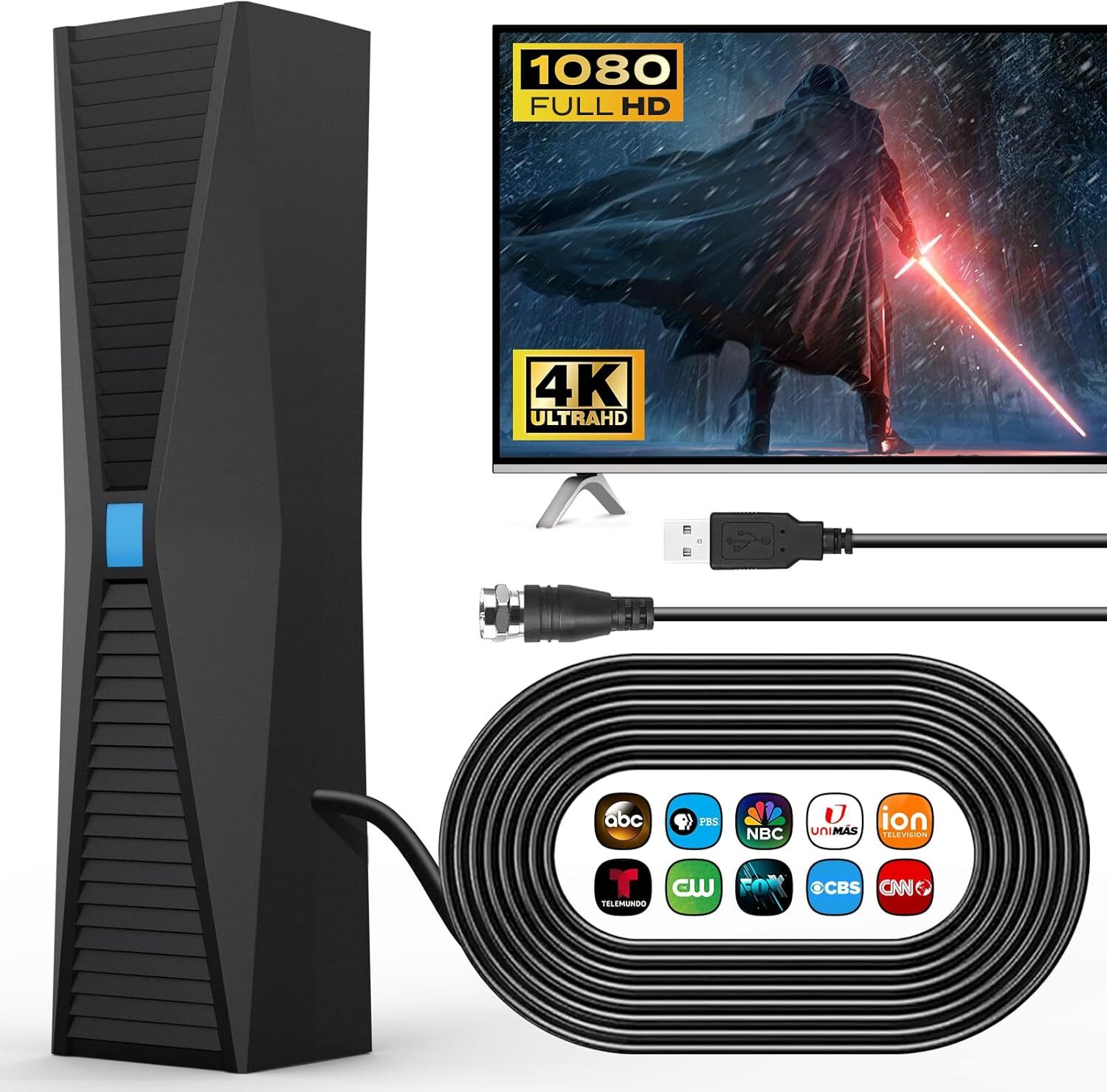 Tv Antenna for Smart TV Indoor, HD TV Antenna Indoor for Local Channels 4k 1080p