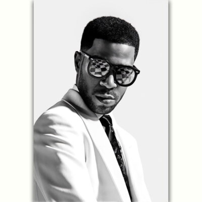 59655 Kid Cudi Rapper Music Singer Black White Wall Decor Print Poster