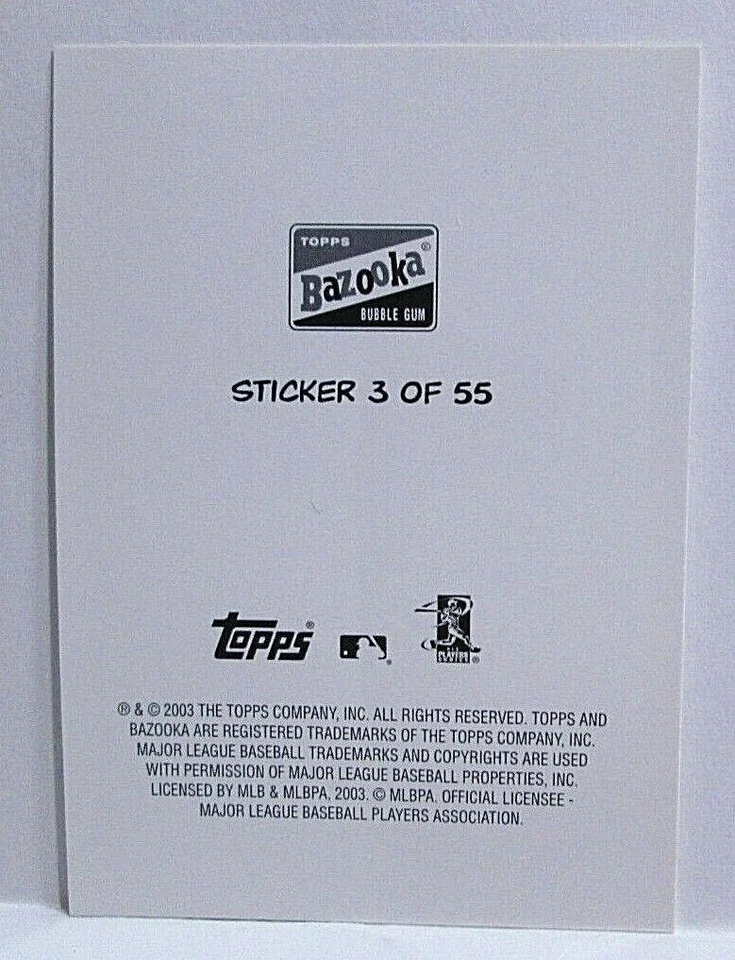 2003 Topps Bazooka Sticker 3/5 Alomar Vidro Hudson & Soriano  - Image 2 of 2