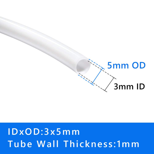 3D Printer Teflon Tubing, 3mm ID x 5mm OD, 3.3ft Length - Picture 2 of 12