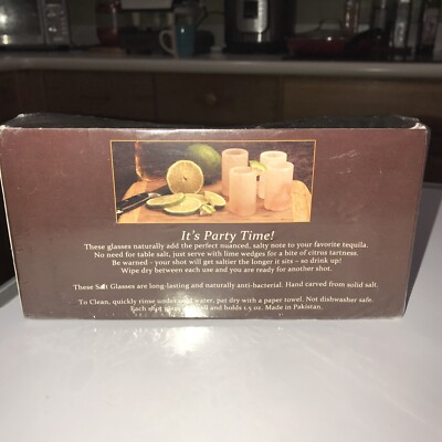 Himalayan Salt Tequila Shot glasses (Set of 4) 3 Inches Each The Spice Lab