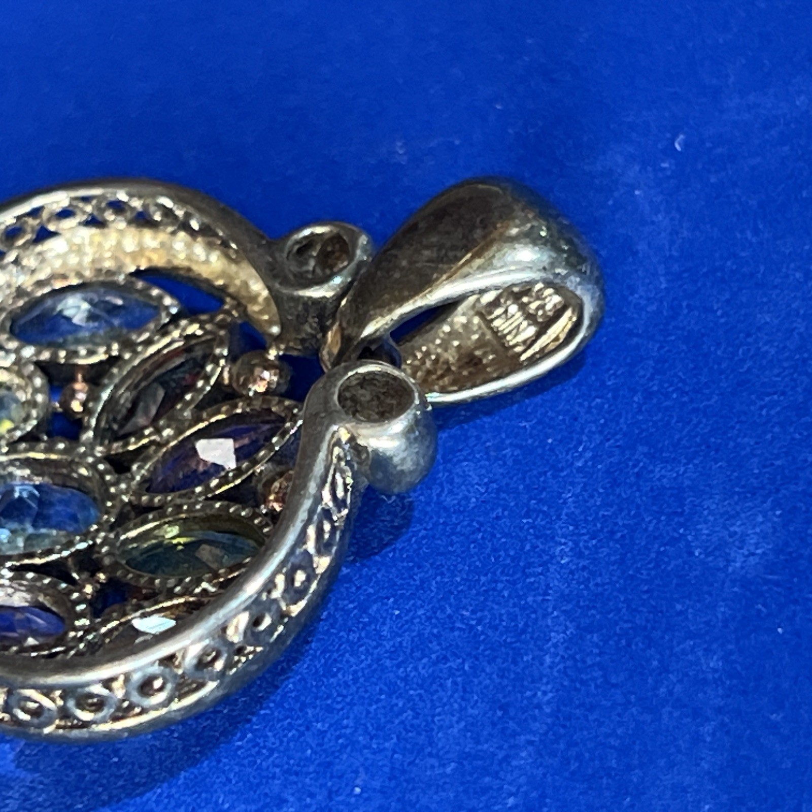 .925 Solid Sterling Silver Large Multi Gemstone S… - image 4