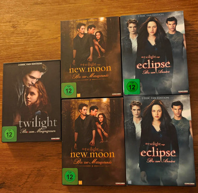 Twilight DVD Sammlung Twilight New Moon Eclipse Breaking Dawn FSK 12