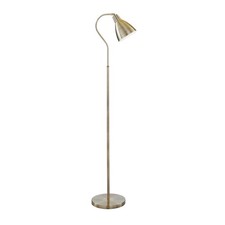 Image of Antique Brass Finish Free Standing Floor Lamp Light with Adjustable Head Shade