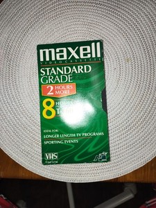 Maxell T-160 VHS Recordable Blank Tape 8 Hour Standard Grade Sleeve