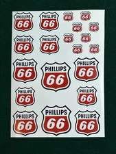 HO Scale Phillips 66 Gas Oil Signs 2mil Vinyl Die-Cut Peel N Stick Stickers