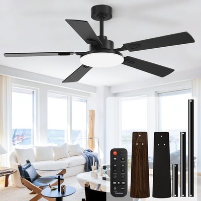 60 Inch Ceiling Fans with Lights and Remote, Bedroom Living Room Office Libra...