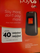 Samsung Entro Flip Phone Black Speakerphone Caller ID Virgin Mobile Sprint