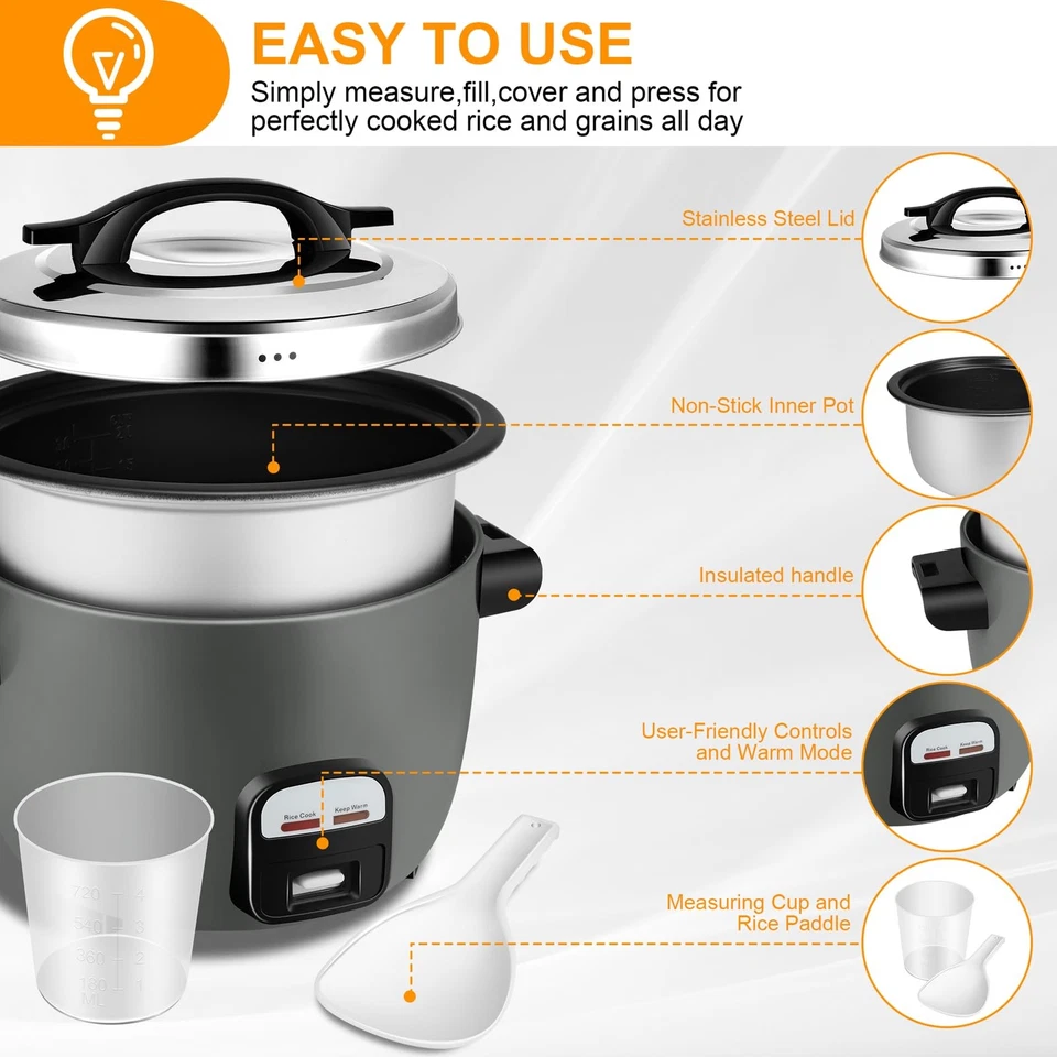 Hervidor/arrocera comercial de 40 tazas (40 tazas) Foto 2 de 4