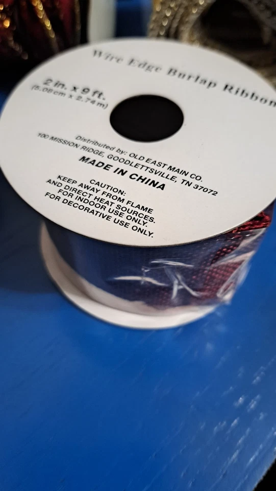 Christmas Ribbon with Wired Edge - Image 2 of 4