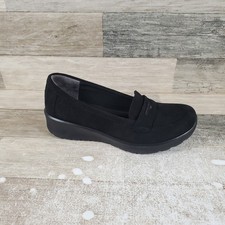 Bzees Gamma Womens Shoes Sz 7 W Comfort Black Round Toe Casual Slip On Loafers