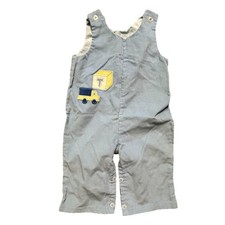 Vintage Be Mine Blue Corduroy Overalls Truck USA Made Size 12 Months