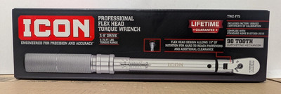 Icon TW2-F75 3/8'' Drive Professional Flex-Head Torque Wrench - NEW IN BOX!