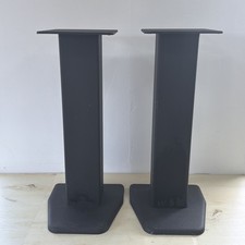 Vintage Speaker Stands 50cm HiFi Sand Filled Plinth Platforms Steel Black Heavy