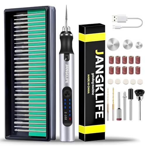 Electric Engraving Pen, 3-Speed Mini Cordless Rotary Tool Kit with 54 Silver