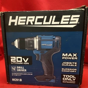 Hercules HC91B 20V Lithium-Ion Cordless Drill Driver Blue Black 1/2" Keyless
