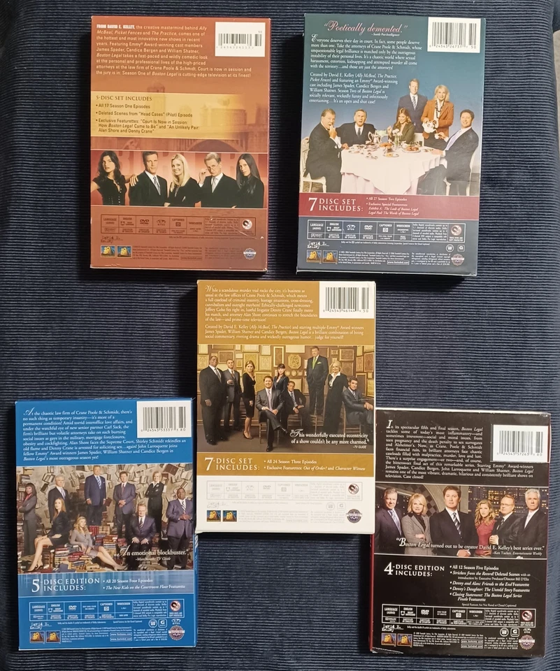 The Complete Series BOSTON LEGAL Seasons 1-5 DVD Set, Excellent Cond! 28 Discs - Image 3 of 4