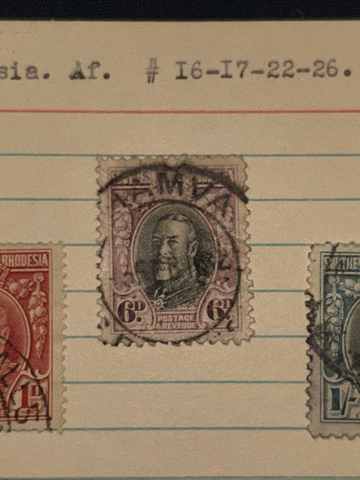 Sello de Rodesia del Sur de 1935 con el rey Jorge V Foto 4 de 4