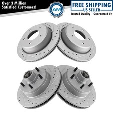 Performance Front & Rear Brake Rotors Set Per...