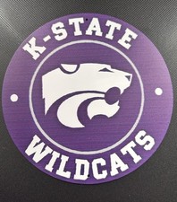 8x8 Tin Metal Round Sign Kansas State Wildcats NCAA Bar Man Cave