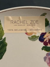 8 Pcs Set Melamine 11” Dinner Plates Pansy Flower Rachel Zoe New