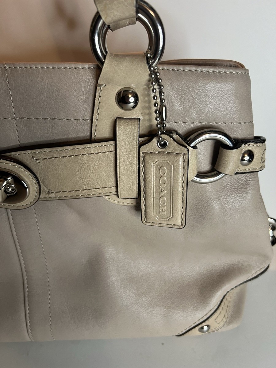 Coach Carly Ivory Leather Carryall Satchel J0873-13236 Cream