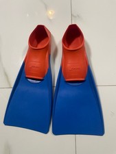 Finis Long Floating Swim Snorkeling Fins Orange Blue Man Size US 5-7