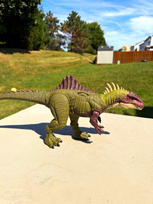 Spinosaurus Dinosaur Action Figure Toy Green & Purple Spiked Sail Back